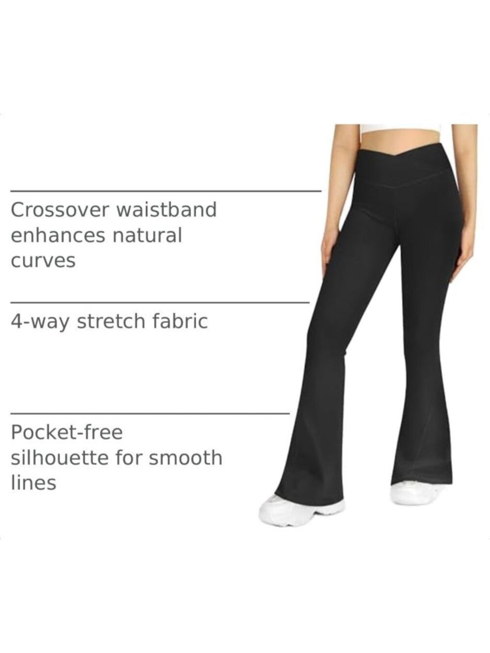 High-Waisted Flare Leggings, Tummy Control Bootcut Yoga Pants for Gym & Casual - Picture 4 of 7